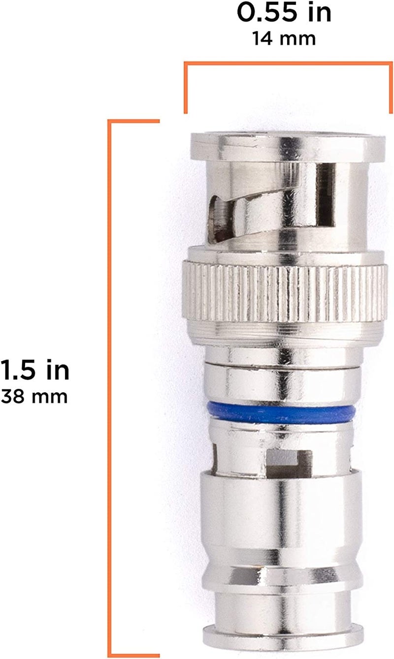 THE CIMPLE CO BNC Compression Connector for RG59 Coaxial Cable - Solid Construction with High Grade Metals - Male BNC Connectors for CCTV, SDI, HD-SDI, Siamese, Security Camera - Pack of 25 - Image 4